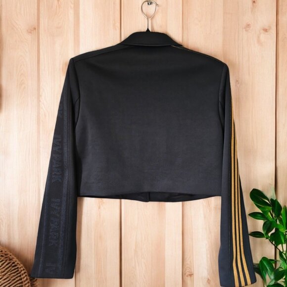 Adidas x Ivy Park Black Cropped Blazer with Gold Stripes - Picture 3 of 8